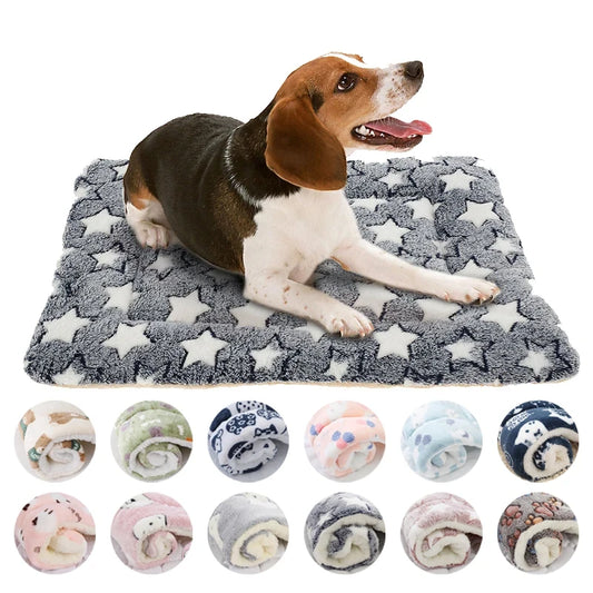 Flannel Pet Sleeping Mat - Soft Bed & Cushion