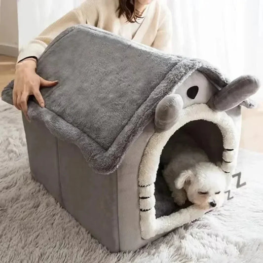 4-Season Removable Pet House - Washable Bed for Dogs & Cats