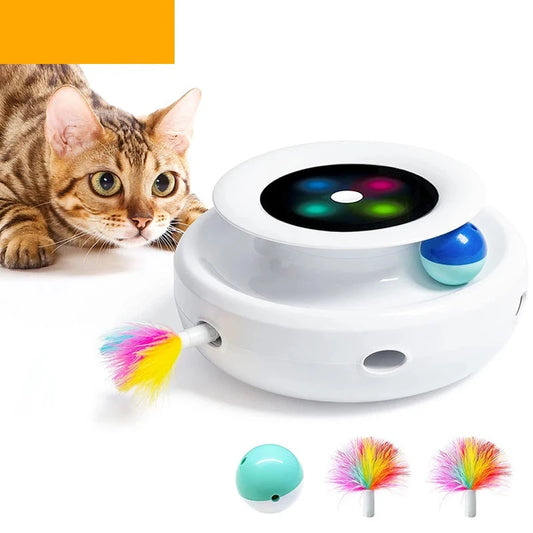 2-in-1 Smart Feather Ball - Interactive Toy for Cats & Dogs